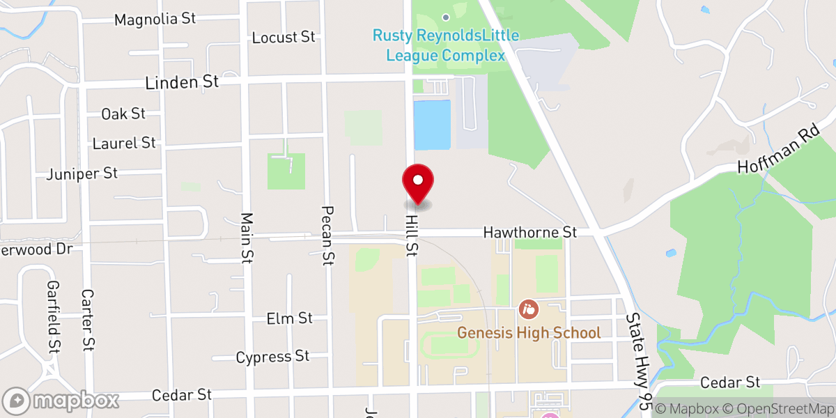 Map showing location of Bastrop Chapel