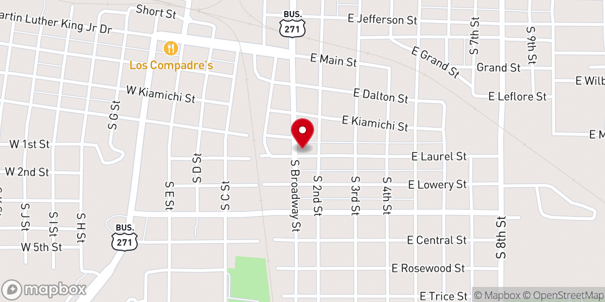 Map showing location of Ebenezer Baptist Church