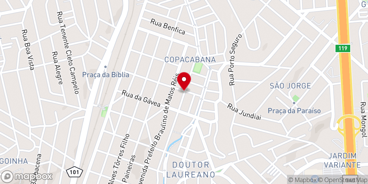Map showing location of Assembléia de Deus do Parque Lafaiete
