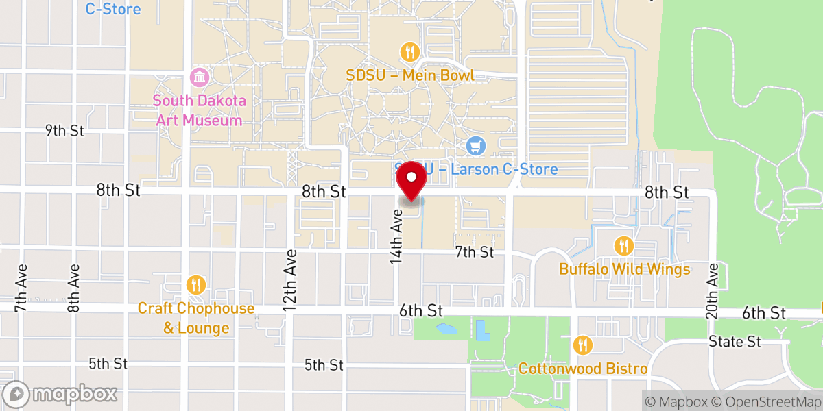 Map showing location of University Lutheran Center