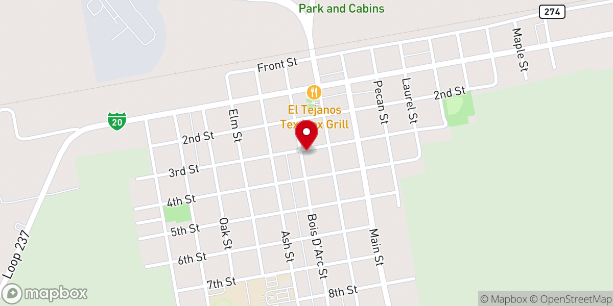 Map showing location of Church of Christ In Roscoe