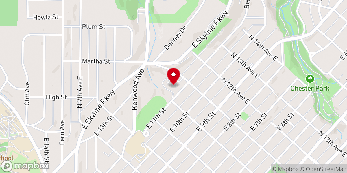 Map showing location of Peace United Church of Christ