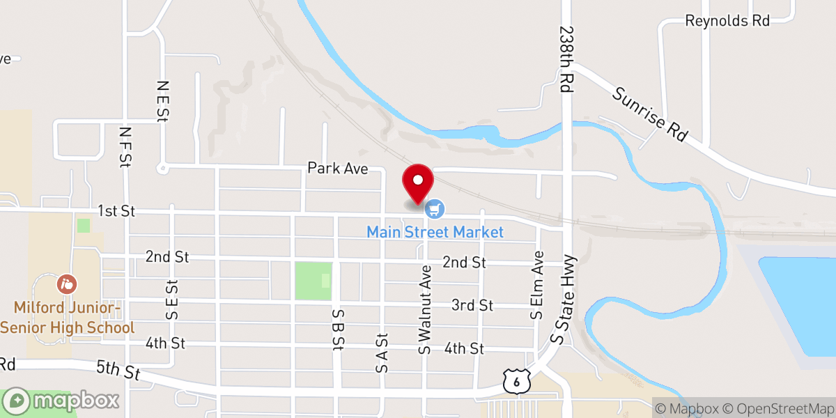 Map showing location of Milford City Clerk