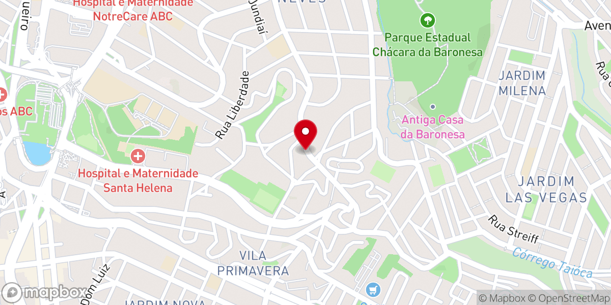 Map showing location of Primeira Igreja Batista Vila Baeta Neves