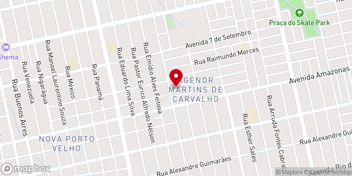 Map showing location of Primeira Igreja Batista Regular de Porto Velho