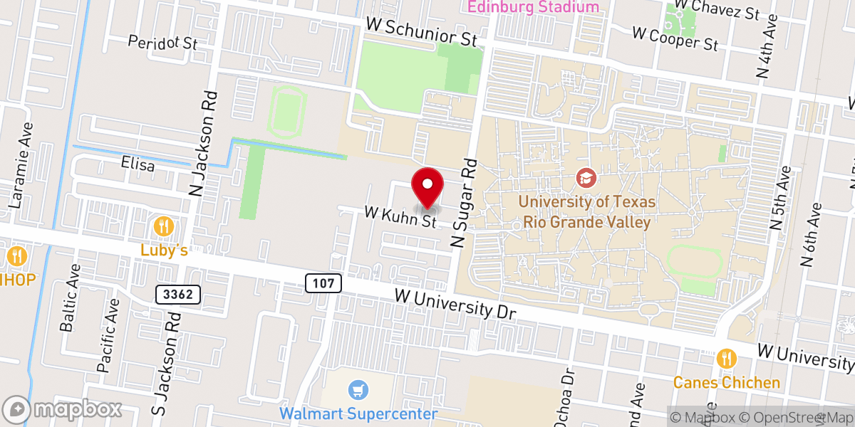 Map showing location of Newman Catholic Student Center