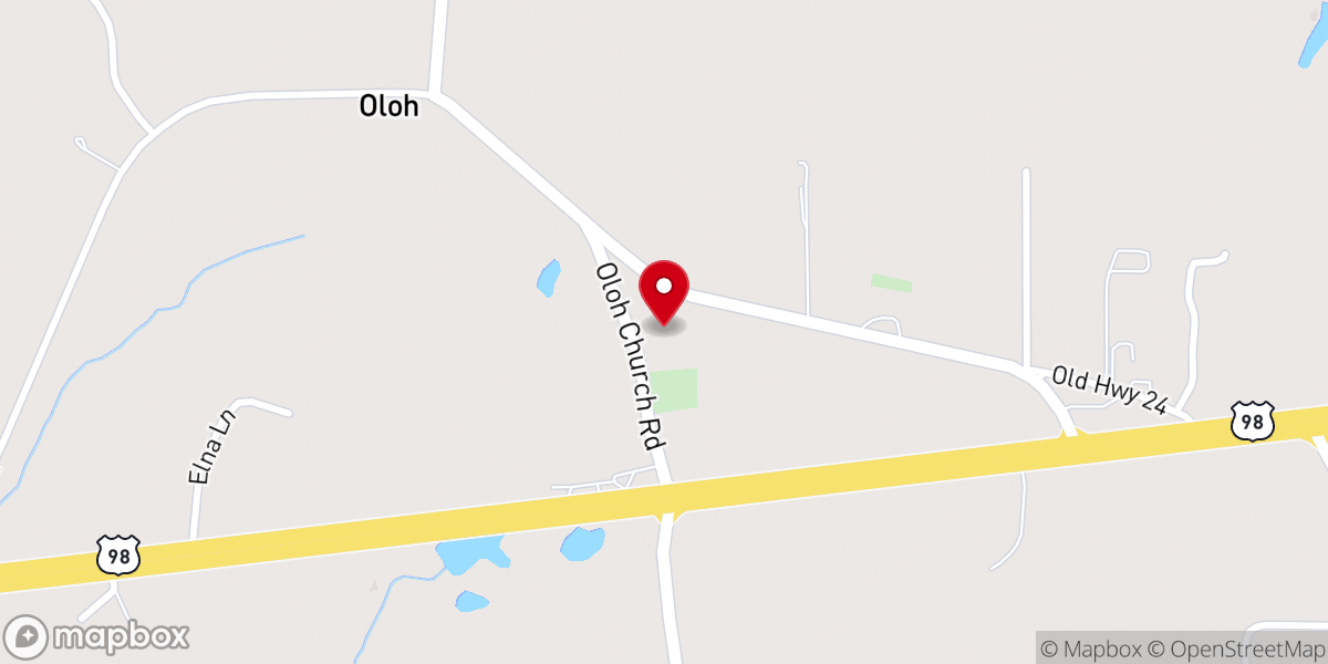 Map showing location of First Baptist Church Oloh