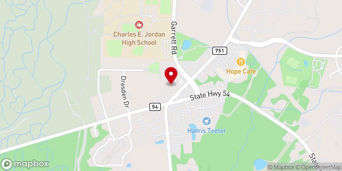 Map showing location of Hope Valley Baptist Church