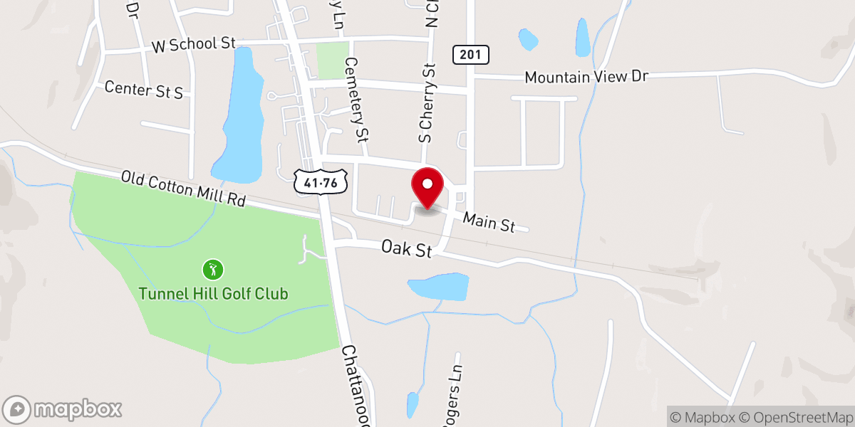 Map showing location of Hillcrest Church of Christ