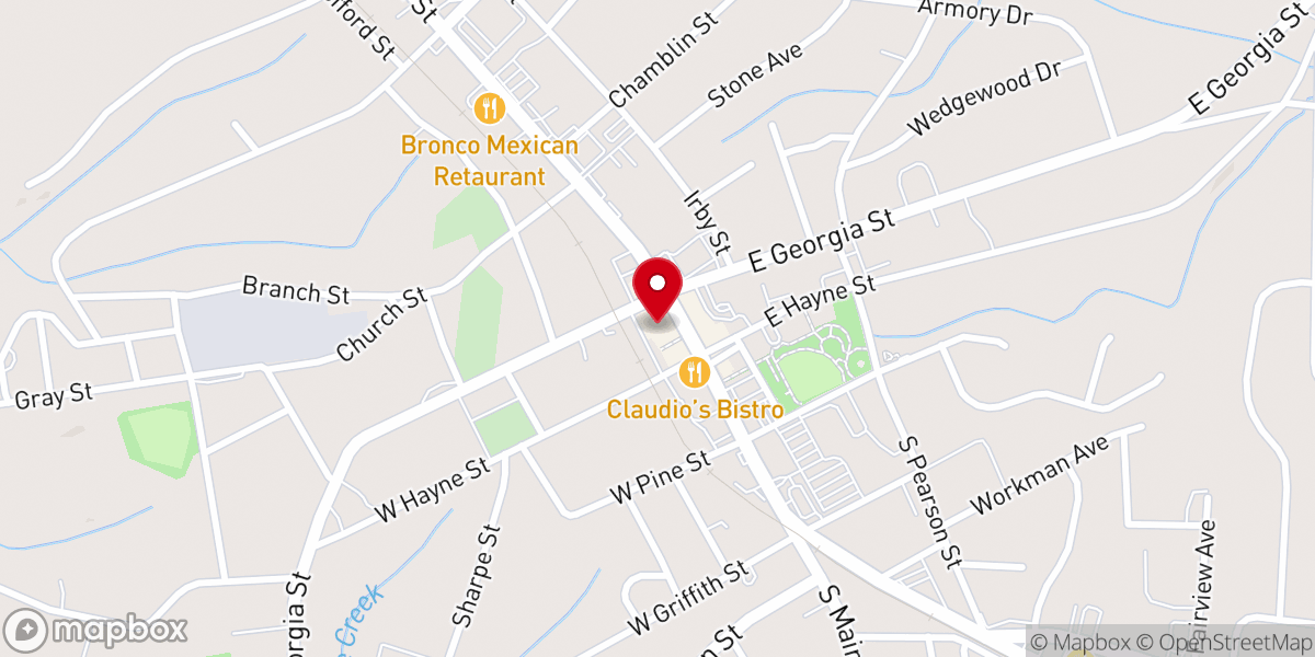 Map showing location of Woodruff Community Center