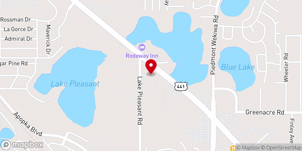 Map showing location of Pentecostals of Apopka