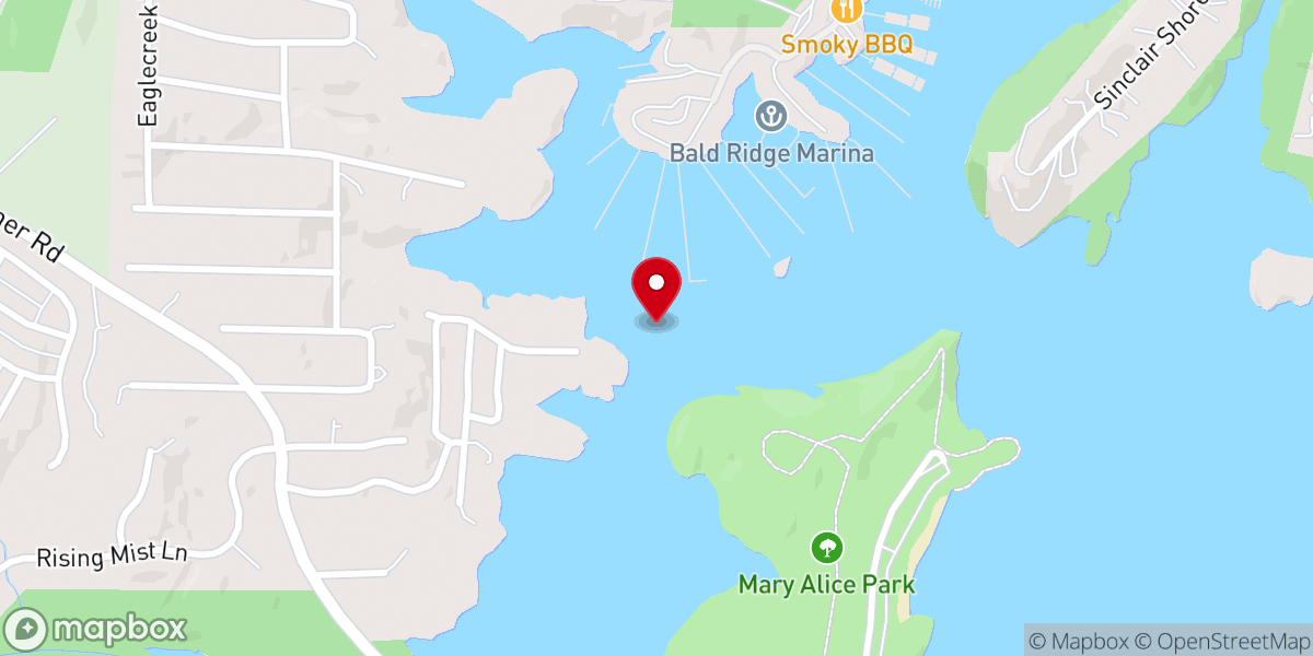 Map showing location of Haw Creek Baptist Church
