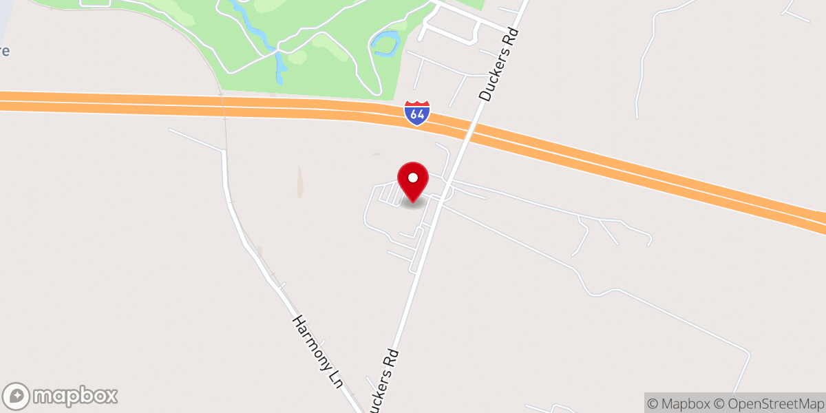 Map showing location of Forks of Elkhorn Baptist Church