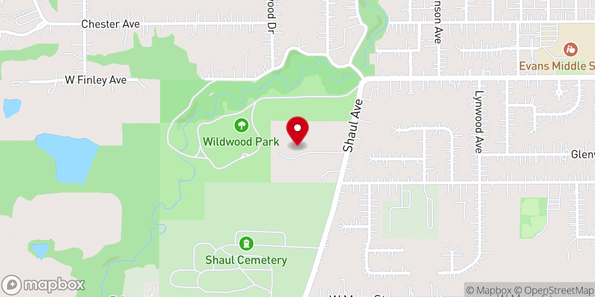 Map showing location of Trinity Evangelical Lutheran Church