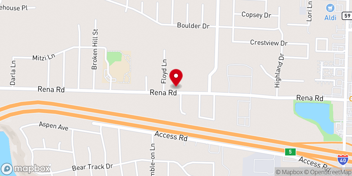 Map showing location of Rena Road Baptist Church