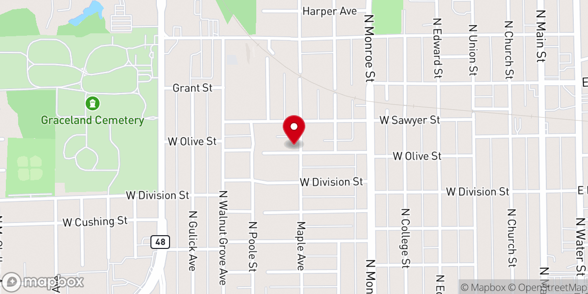 Map showing location of Abundant Life Christian Center