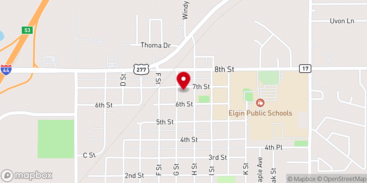 Map showing location of Elgin Methodist Church