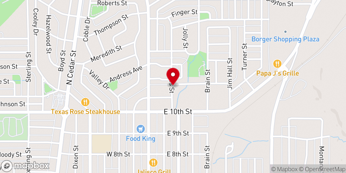 Map showing location of Bethel Baptist Church
