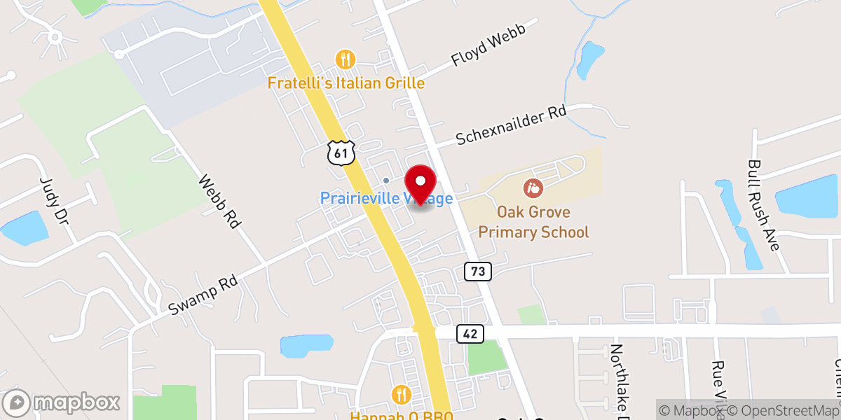 Map showing location of Louisiana Athletics Prairieville