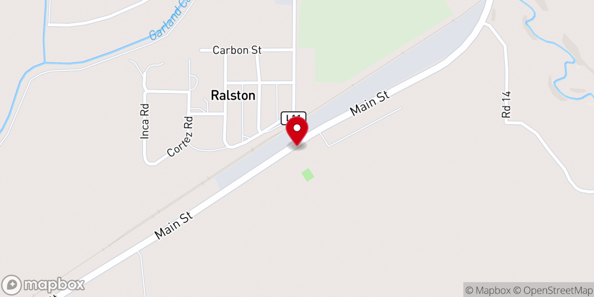 Map showing location of Ralston