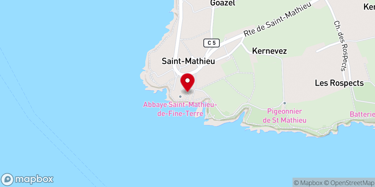 Map showing location of Abbaye de Saint-Mathieu