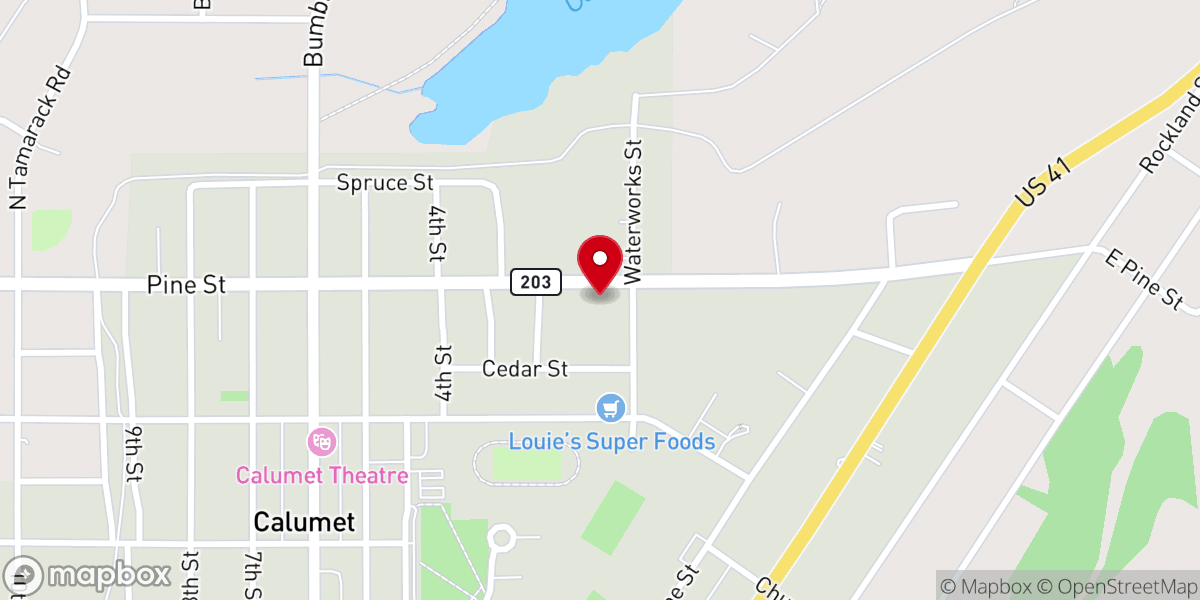 Map showing location of Copper Country Habitat for Humanity ReStore