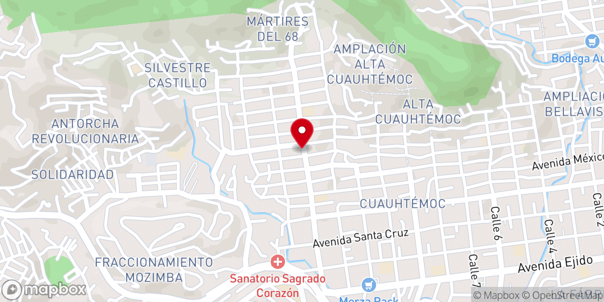 Map showing location of Parroquia del Niño Jesús