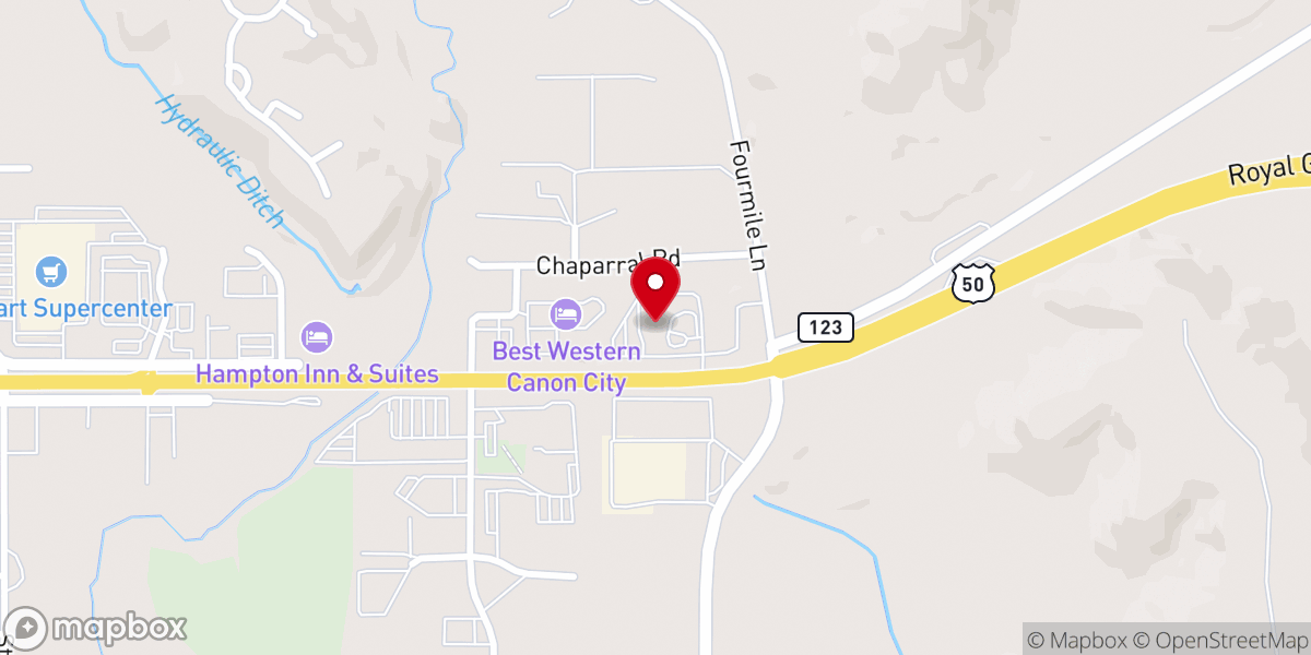 Map showing location of Holiday Inn Express Cañon City
