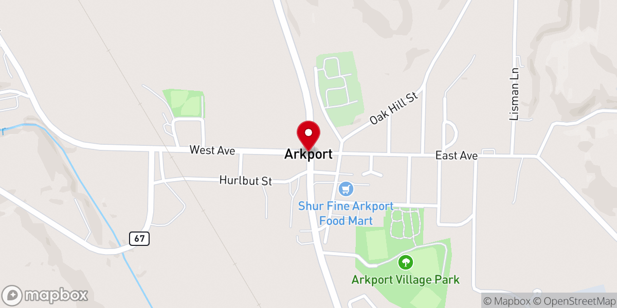 Map showing location of Arkport