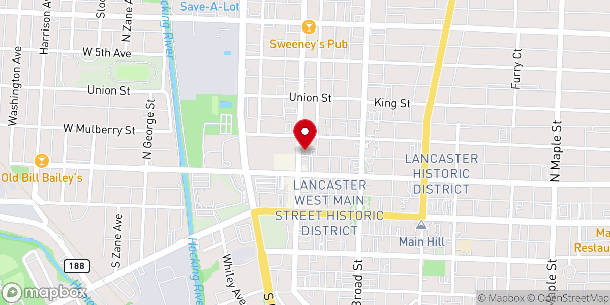 Map showing location of First English Lutheran Church