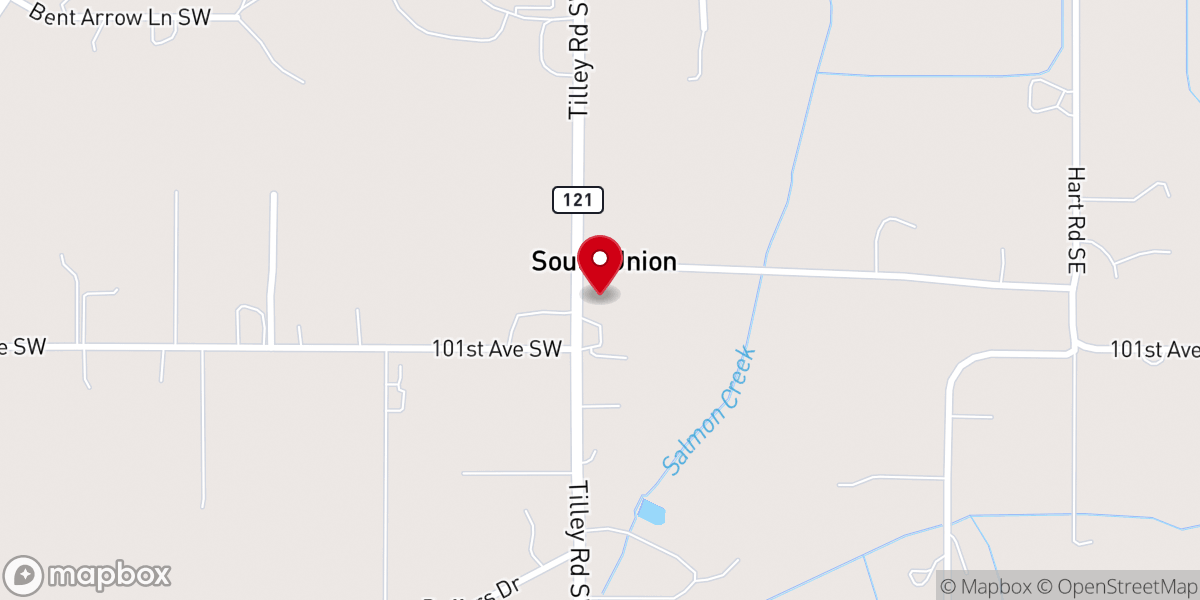 Map showing location of South Union Church Of God