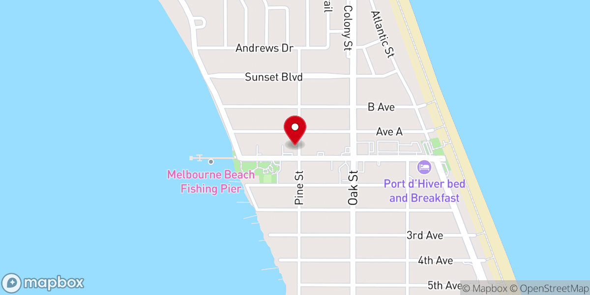 Map showing location of Community Chapel of Melbourne Beach