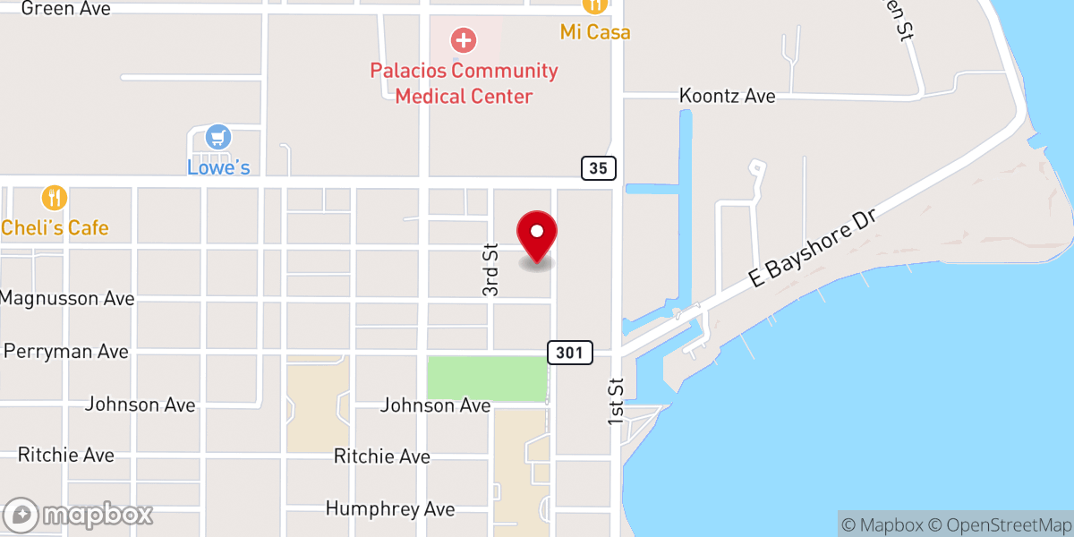 Map showing location of Trinity Baptist Church