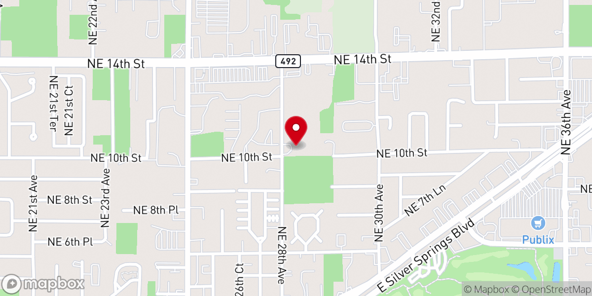 Map showing location of Center for Spiritual Living Ocala