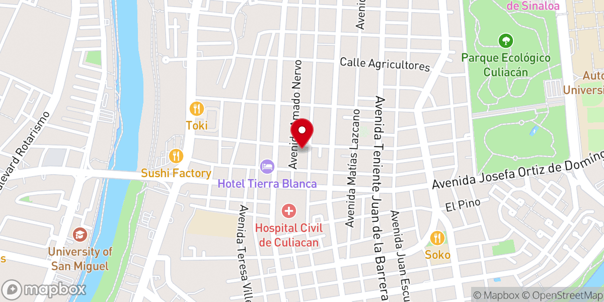 Map showing location of Parroquia de San Rafael