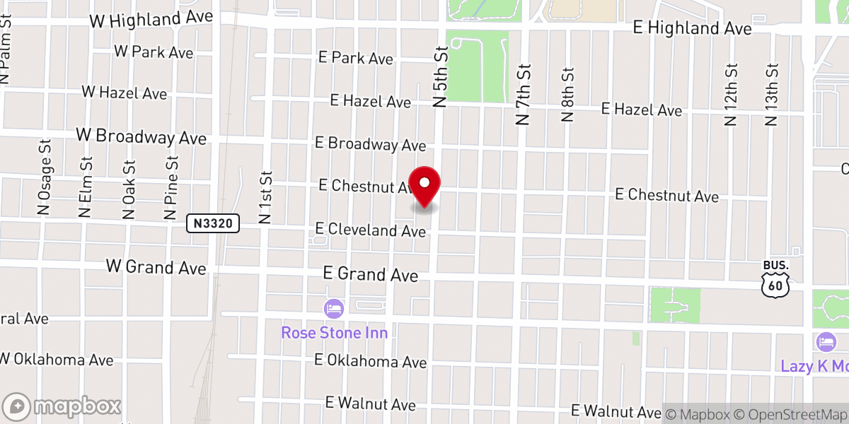 Map showing location of First Christian Church