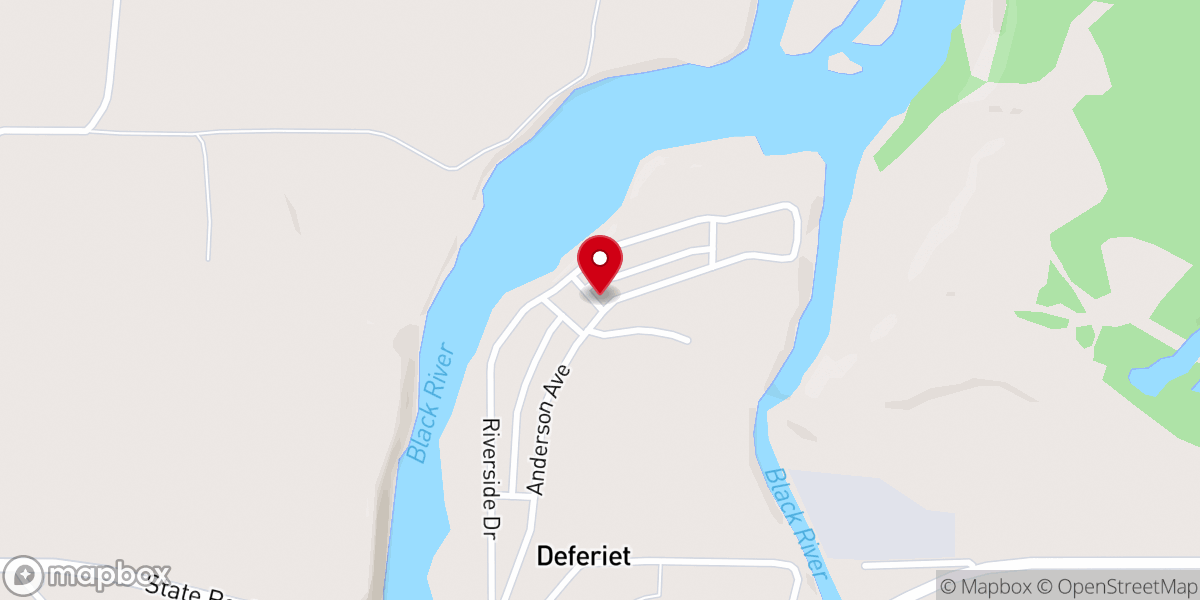 Map showing location of Deferiet Union Church