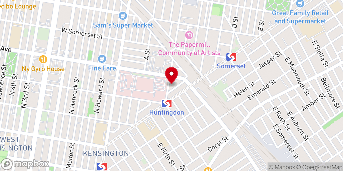Map showing location of Visitation B.V.M. Church