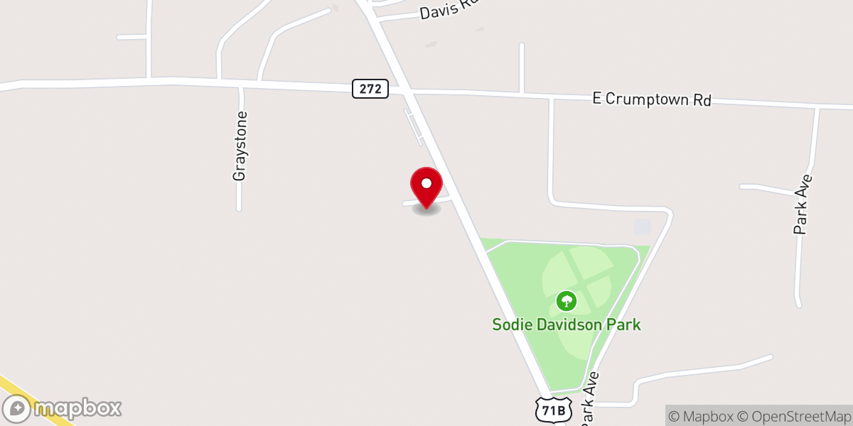Map showing location of Southside Baptist Church