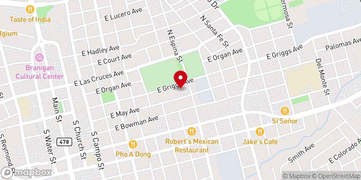 Map showing location of St. Genevieve Catholic Church