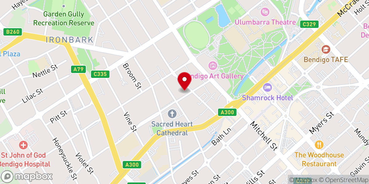 Map showing location of St. John’s Presbyterian Church