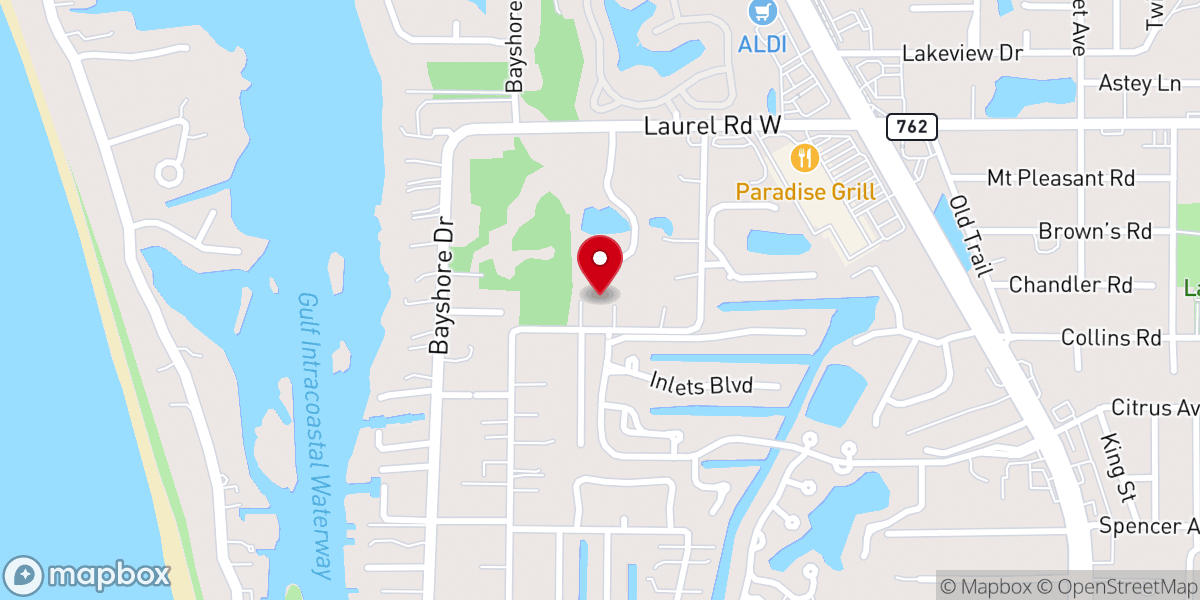 Map showing location of First Baptist Church of Nokomis
