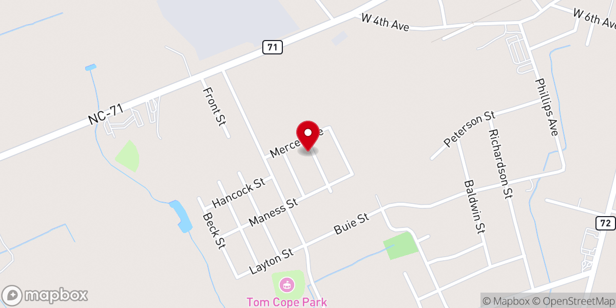 Map showing location of Westside Church