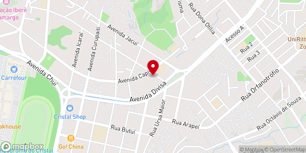 Map showing location of Igreja Batista Bíblica do Cristal
