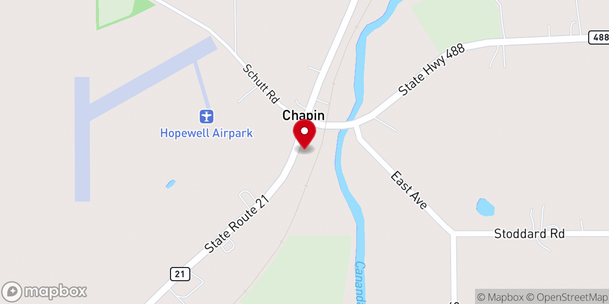 Map showing location of Canandaigua Chapin United Methodist Church