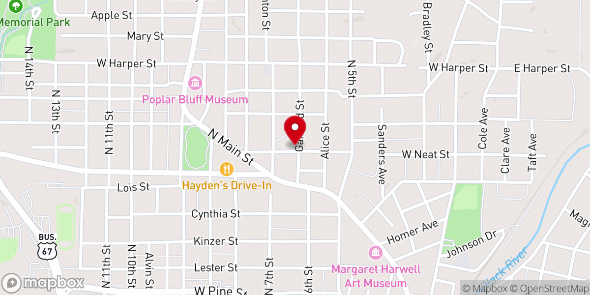 Map showing location of Pleasant Hill Missionary Baptist Church