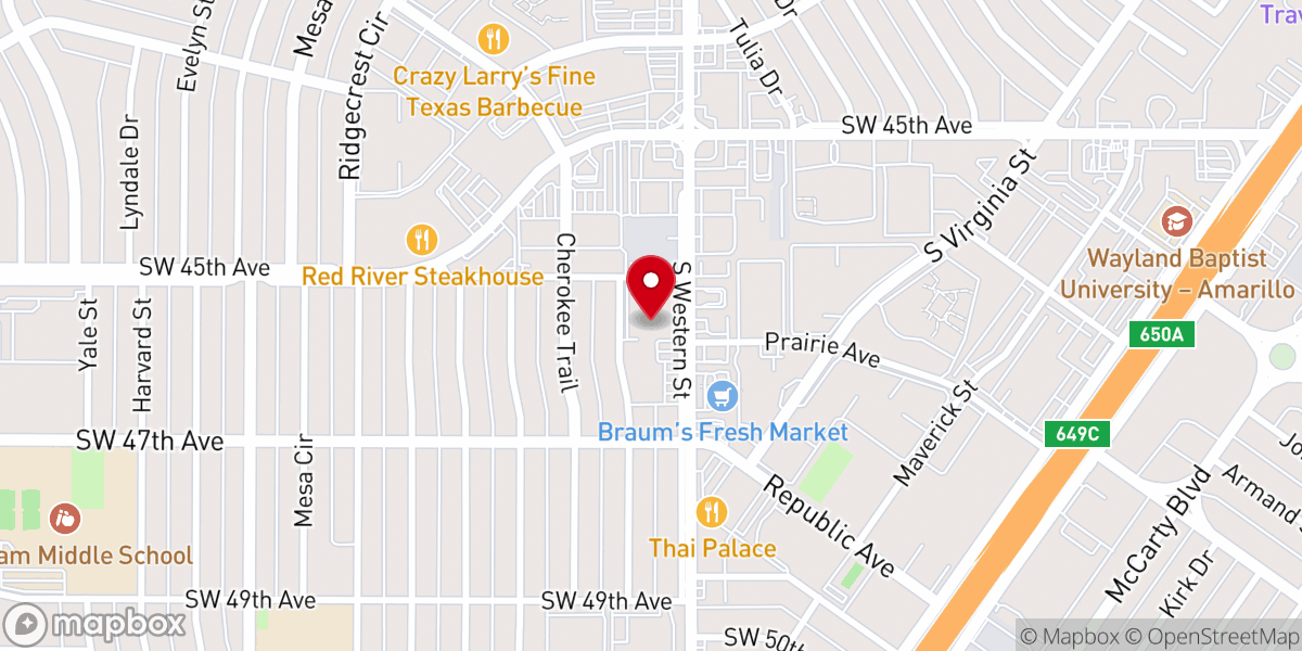 Map showing location of Saint Stephen Church of Amarillo