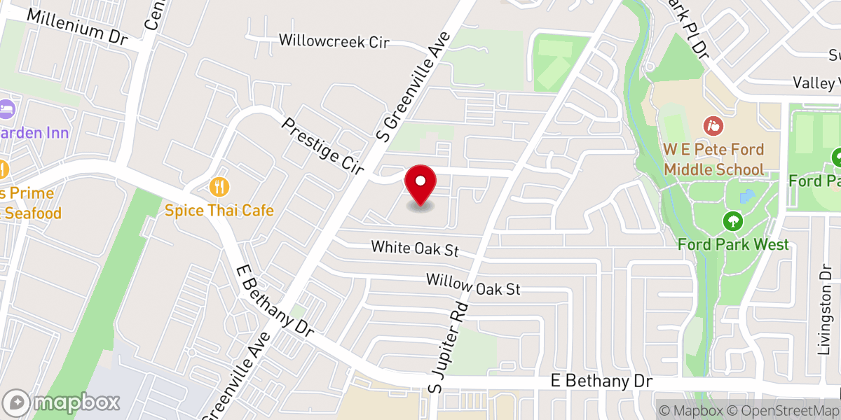 Map showing location of DFW Church