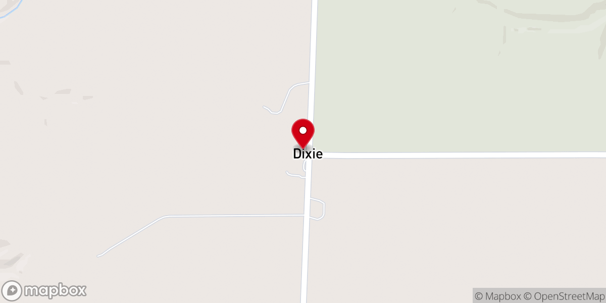 Map showing location of Dixie Christian Church