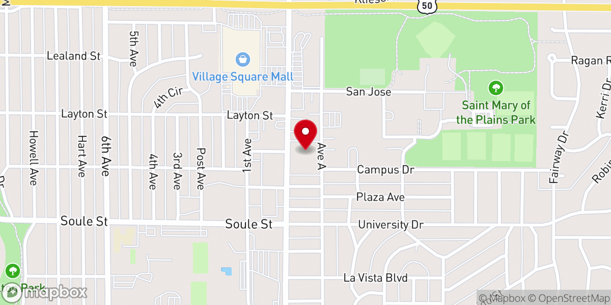 Map showing location of Dodge City Church of Christ